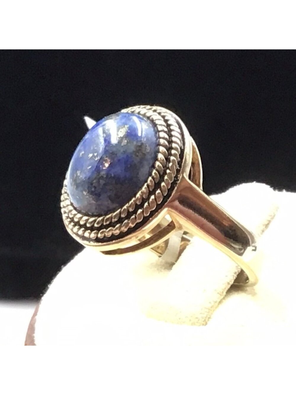 Sterling Silver Gold Plated Lapis Lazuli Ring 6g Size 7 NWT